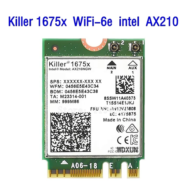 Ax1675i Carte Wifi Wifi 6e M.2 Clé E Cnvio 2 bande 2.4G / 5G / 6GHz Carte  sans fil Ax211 pour Bluetooth 5.2