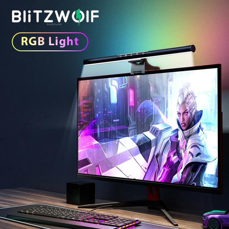 BlitzWolf Lámpara LED de con atenuación para ordenador, luz colgante pantalla Monitor de PC, Monitor de lectura, BW CML4|Control remoto inteligente| - AliExpress