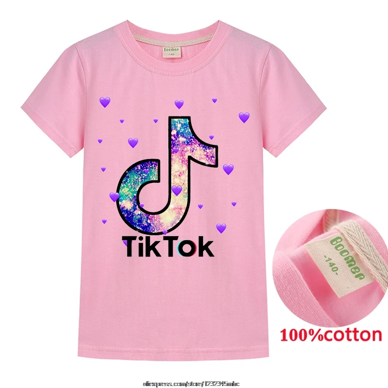 Camiseta dibujos animados de Tik Tok para niñas, camiseta bonita para niñas, para niños, Camisetas estampadas de Tok|Camisetas| - AliExpress