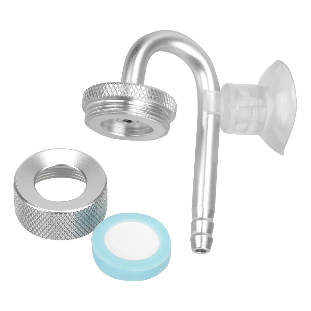 For Aquatic Plant Growth Fish Tank Bubble Atomizer Aquarium CO2 Diffuser CO2 Generato Silver With Suction Cup