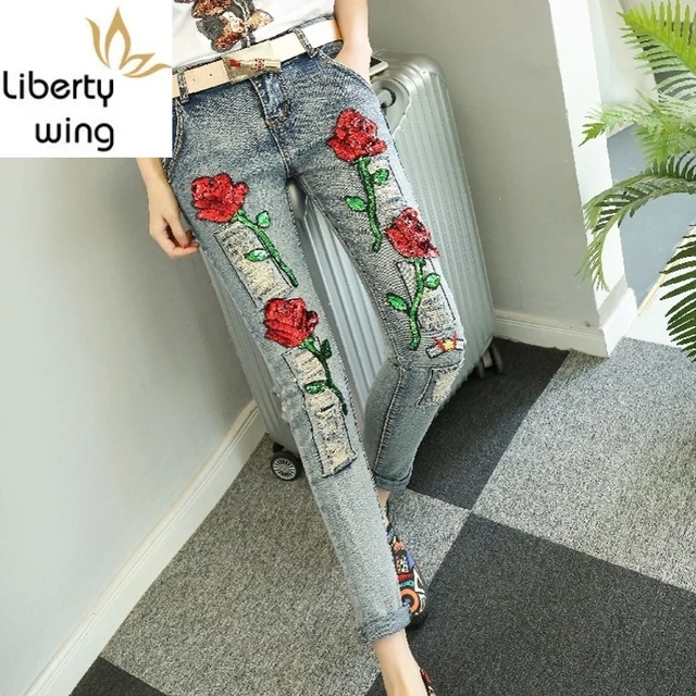 Autumn Winter New Hot Sale Sequins Fashion Floral Embellished