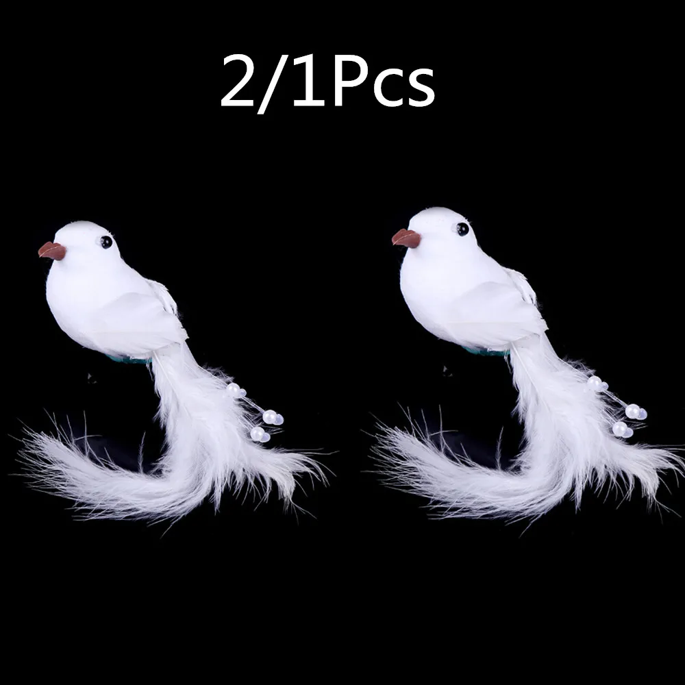 2/1 stücke Dekorative Gefälschte Tauben Weiß Künstliche Schaum Feder Hochzeit Ornament Hause Handwerk Tabelle Decor Vogel Spielzeug Hochzeit Decor