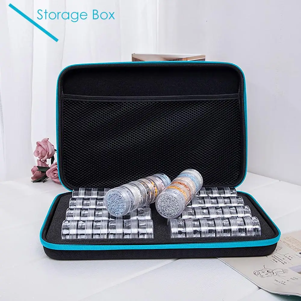 

Diamond Painting Handbag with 15/48 Bottles DIY Diamond Painting Box Beads Container Diamond Storage Embroidery Mosaic Bag