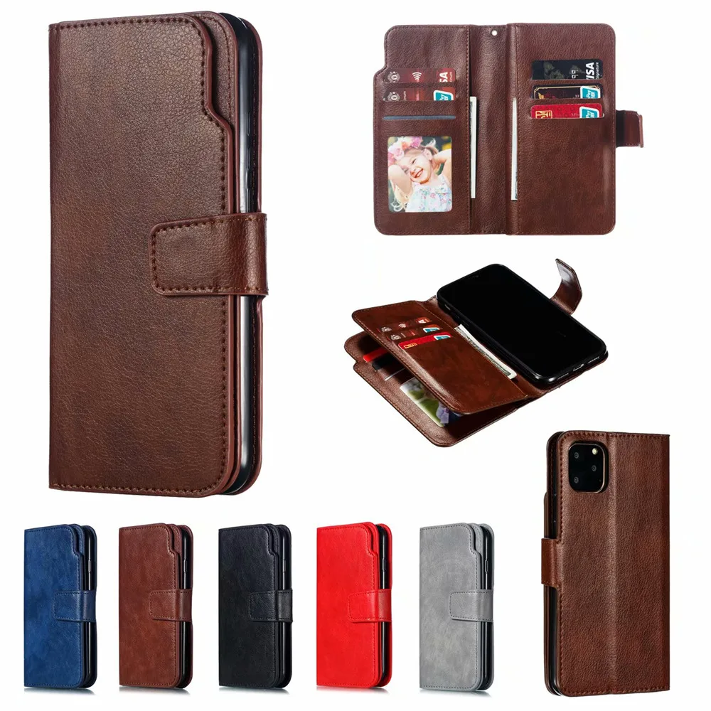 

Phone Leather Bag for iPhone 11 Pro 7 8 6 6s Plus X XR XS Max 5 SE Flip Cover Wallet Case Card Pocket for Samsung S10 S9 Note 10