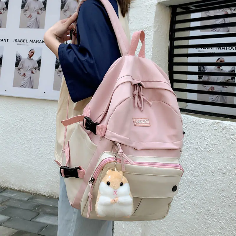 

Nylon Cute Schoolbag Female Korean Student Large-capacity Backpack Fashion and Versatile See Multi-function Bolsa Sac A Dos