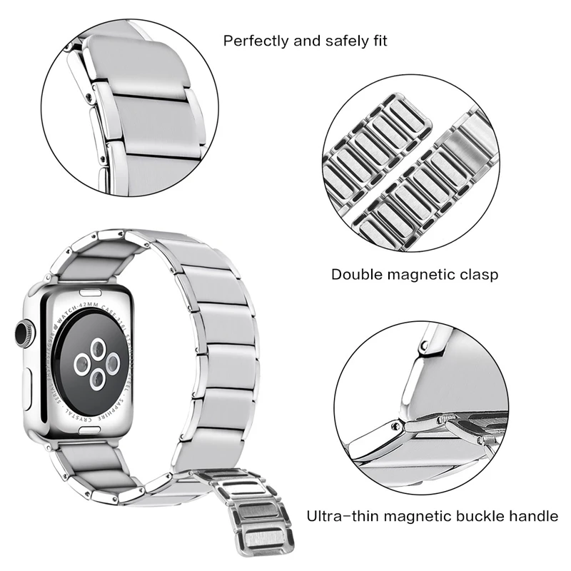 Ремешок для Apple Watch Группа Apple Watch 4 3 2 1 Iwatch ремешок 38 мм 40 мм мужской браслет из нержавеющей стали аксессуары для часов