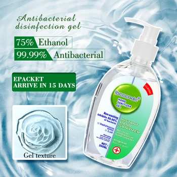 

200ml Anti Bacterial Disposable Hand Sanitizer Hand Disinfection Gel Quick-Dry Handgel 75% Ethanol Portable No Clean Waterless