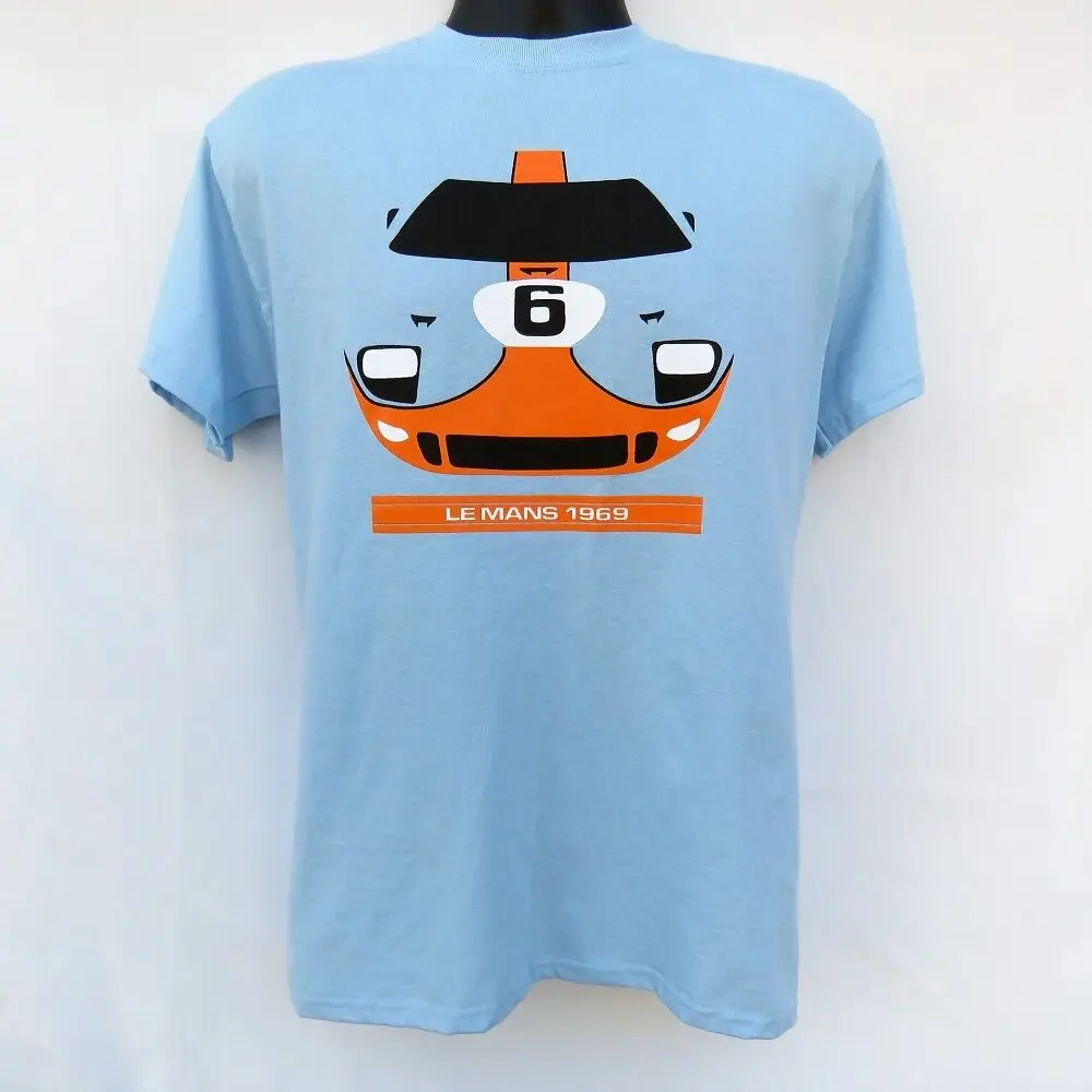 

1969 Le Mans 24 Hours Race Winning Ford Gt40 T-Shirt Gulf Racing Colors Unisex Size S-3XL
