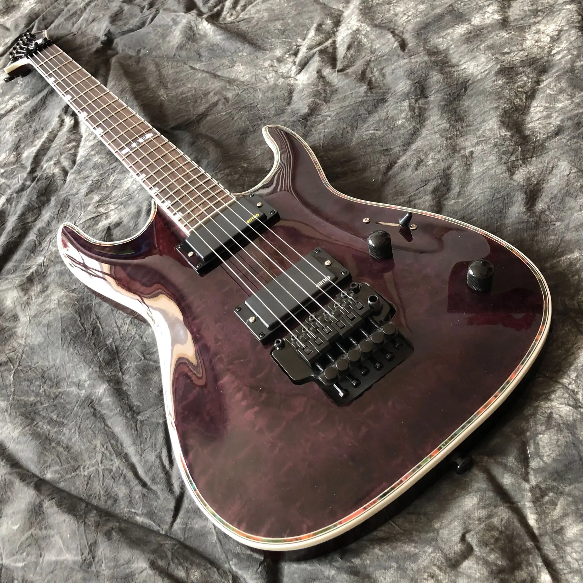 Высокое качество 6 струн электрогитара, палисандр гриф gitaar, коричневый цвет Пламя Топ гитара ra. Реальные фотографии