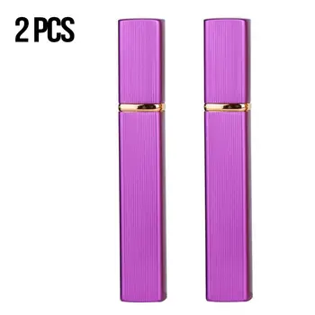 

2pc／Set Of 12ml Rectangular Stripe Aluminum Perfume Container Charming Advanced Perfume Refillable Bottle