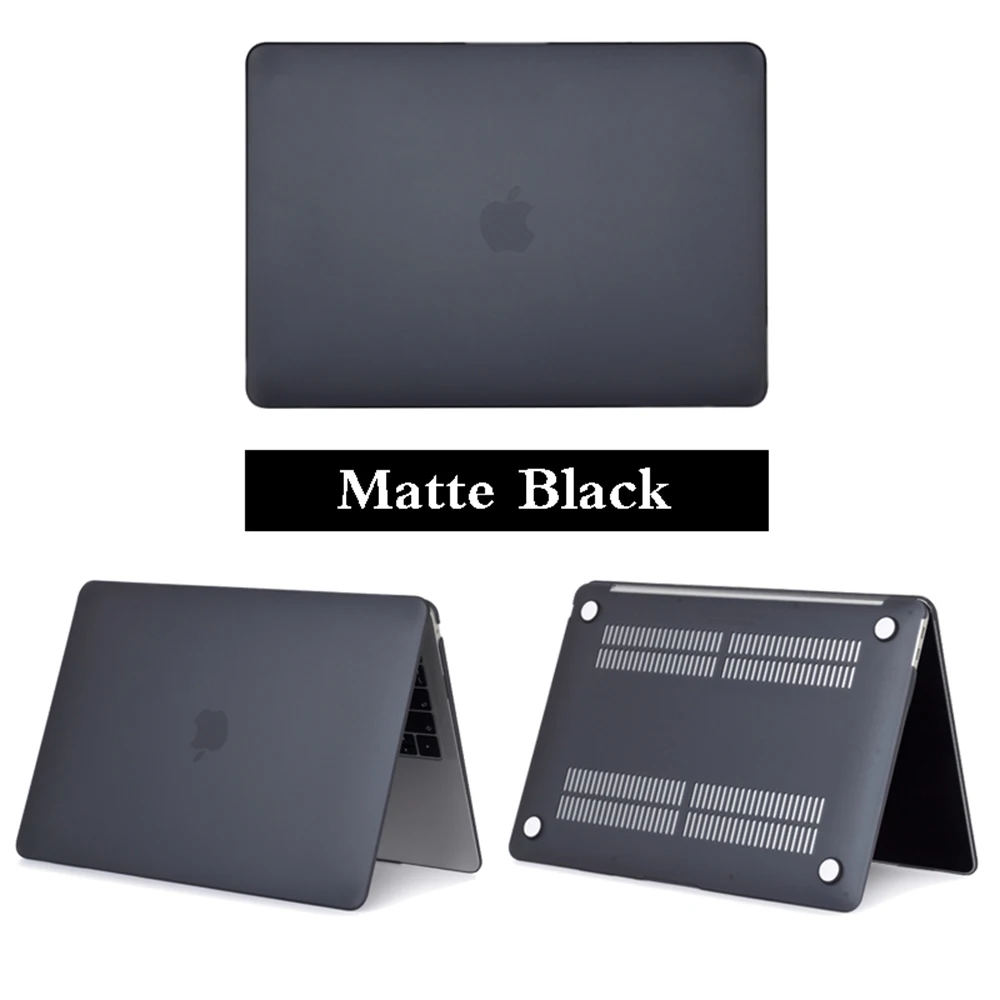 Matte Black Чехол для ноутбука с кристаллами для MacBook Touch ID A1932, чехол для Macbook Air 13 A1466 A1369 Pro retina 11 12 13 15,4 15, Жесткий Чехол - Цвет: Matte Black