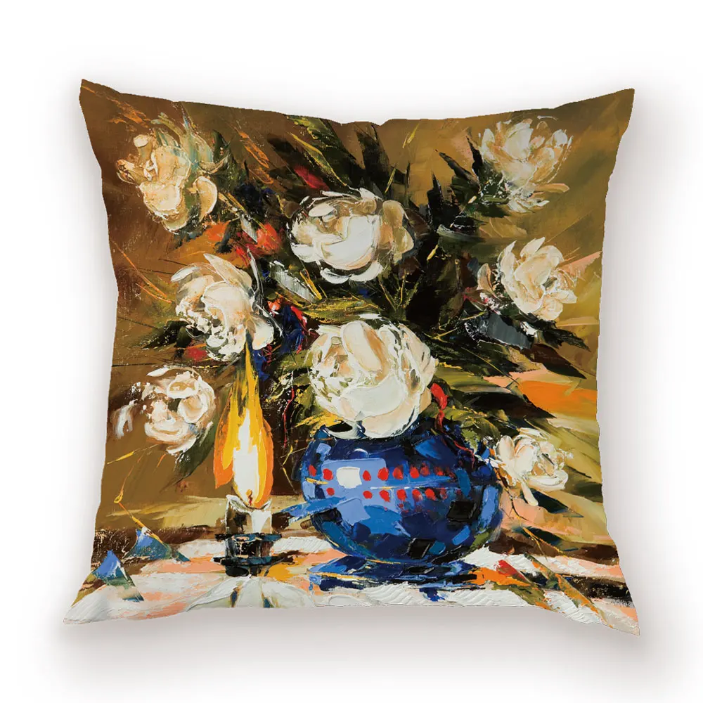 Винтажные цветочные наволочки для подушек, цветочный стиль Ван Гога, декоративная наволочка для подушек, домашний декоративный чехол для подушек, диванные подушки, чехол s - Цвет: L687-1