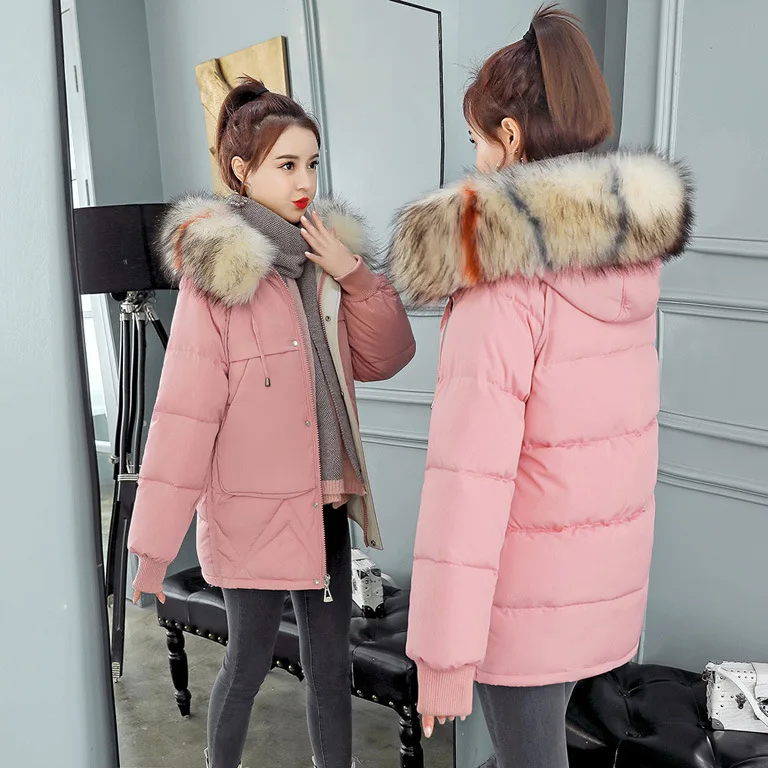 

Photo Shoot New Style down Jacket Student Short Korean-style Loose-Fit Padded Cotton Overcoat 2019 Fashion