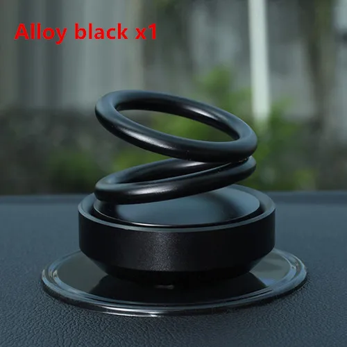 Alloy Black 1pc Автомобильный освежитель воздуха с двойной петлей и поворотной подвеской на приборной панели, освежитель воздуха для автомобиля, автомобильный Ароматерапевтический диффузор, аксессуары для салона автомобиля - Название цвета: Alloy Black 1pc