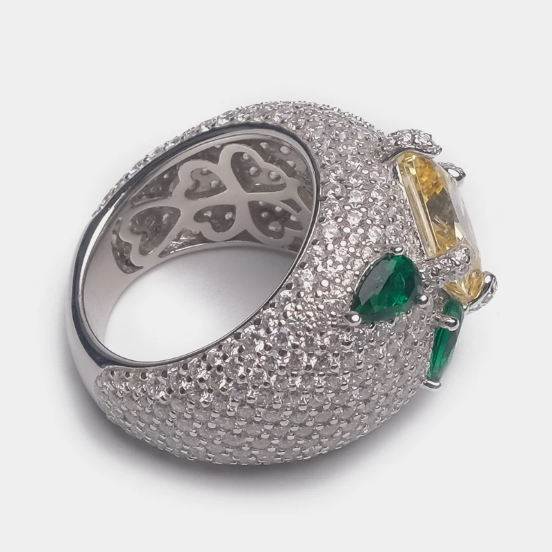 Местное фокусное модное 925 Серебряное кольцо с геометрическим дизайном