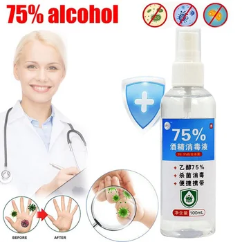 

100ml Disinfection Rine-free Hand Sanitizer 75% Alcohol Spray Portable Disposable Prevention Hand Sanitizer