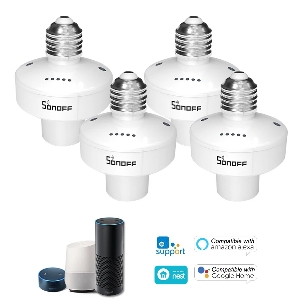 SONOFF E27 WiFi смарт-держатель лампы 433 МГц RF пульт дистанционного управления ler держатель лампы приложение Голосовое управление с Amazon Alexa Google Home/Nest