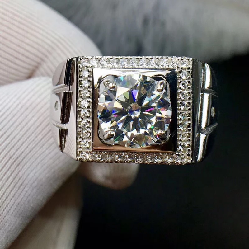 925 пробы серебряные кольца пара 1CT 2CT обручальное кольцо ювелирные изделия с