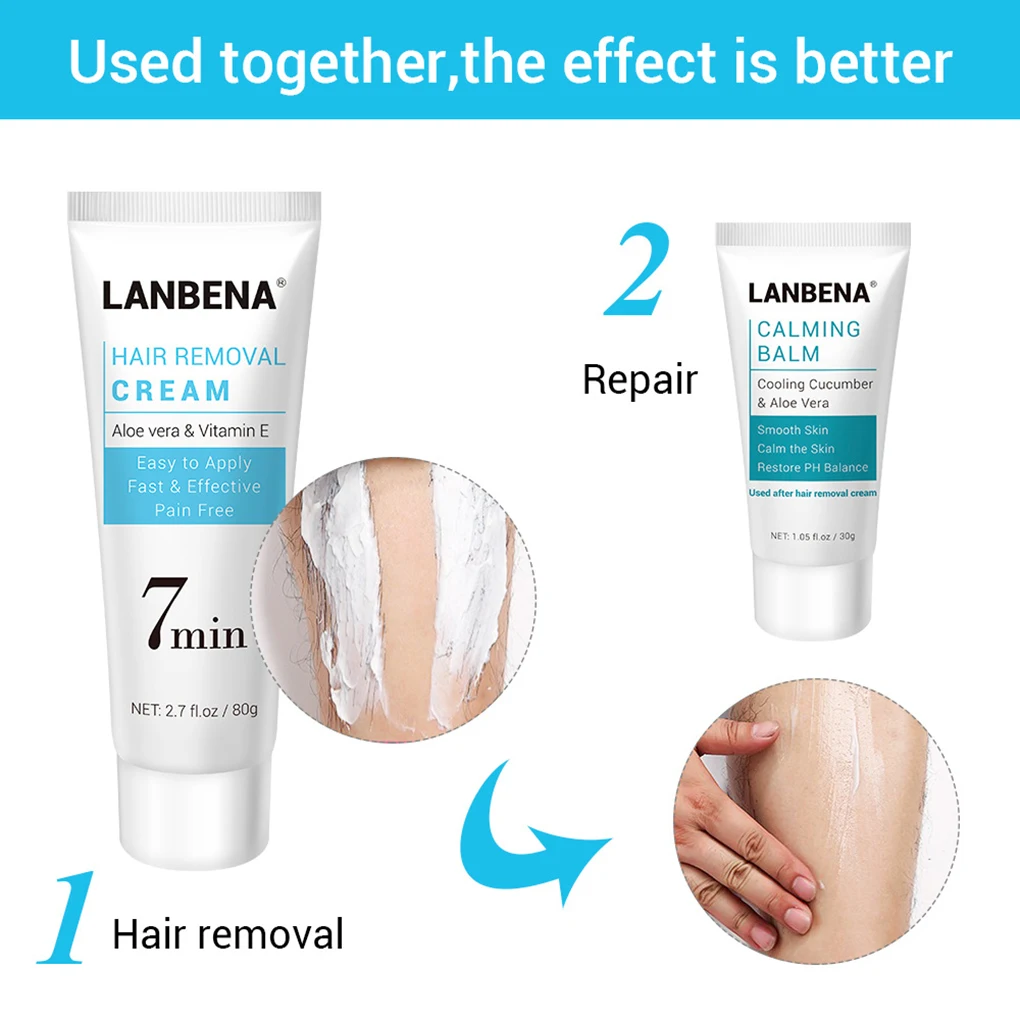 Hair Removal Cream Aloe Vera Vitamin C Mild Moisturizing Hand Leg Armpit Hair Loss Plaster