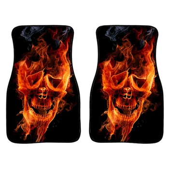 

Universal Car Floor Mats Front 2 Skull Foot Mats For Car Interior Accessories