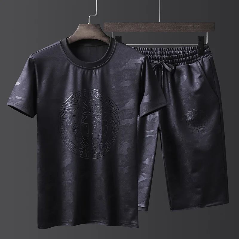 

MEN'S WEAR 2018 Summer New Style Men's Casual Sports Clothing Set Fat Loose-Fit Ultra-Large Size Short Sleeve T-shirt Suit