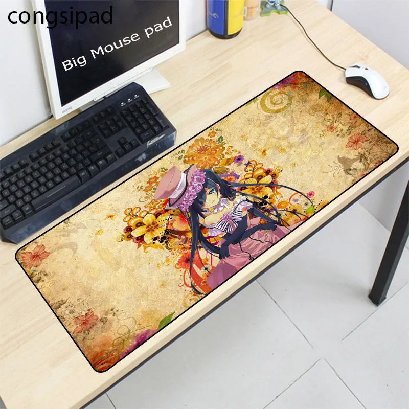  Hands Girl hat Posture large mousemat 40x90 30x60/70/80/90cm lock edge mouse for laptop keyboard Va