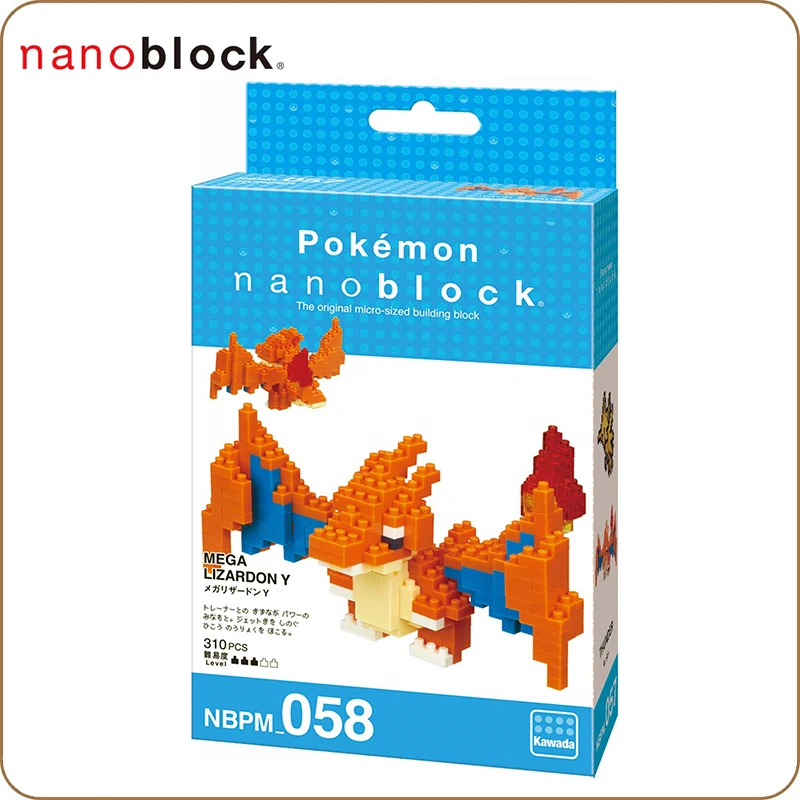 Nanoblock Покемон Пикачу кавада NBPM 058 Мега лизардон 200 шт аниме мультфильм Алмаз