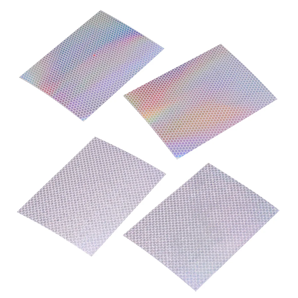 4Pcs Fishing Lure Tape Fish Outer Scale Holographic DIY Decorative Tape Reflective Prism Tapes for DIY Tackle Craft