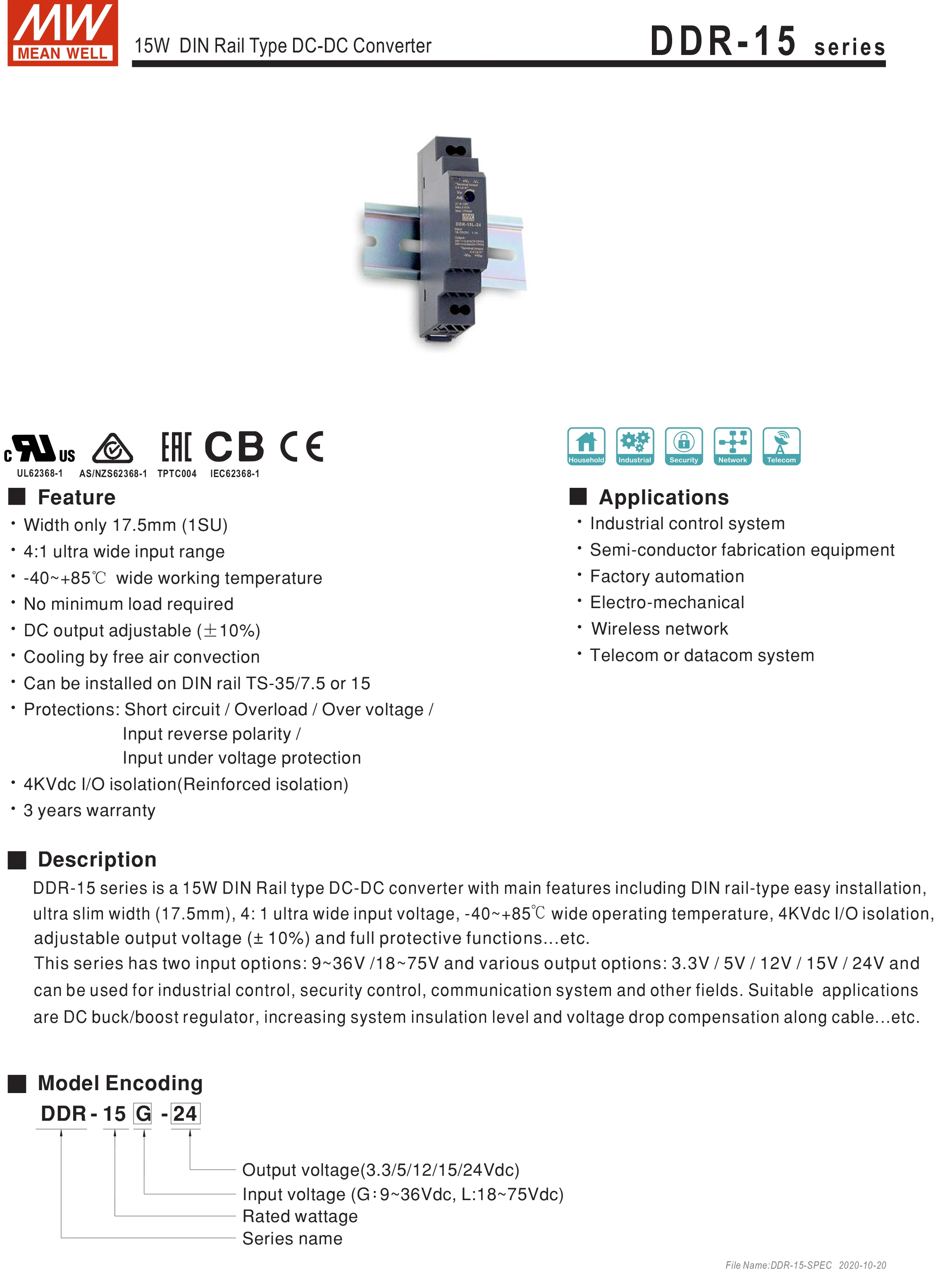 5v, 3a 15w, entrada dc para dc