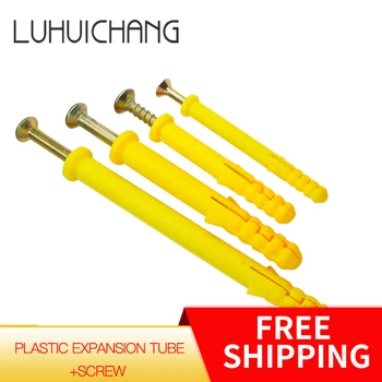 

10set M6 M8 M10 Plastic Expansion Tube Pipe Wall Anchors Plugs Expansion With Phillips Head Screw Kit