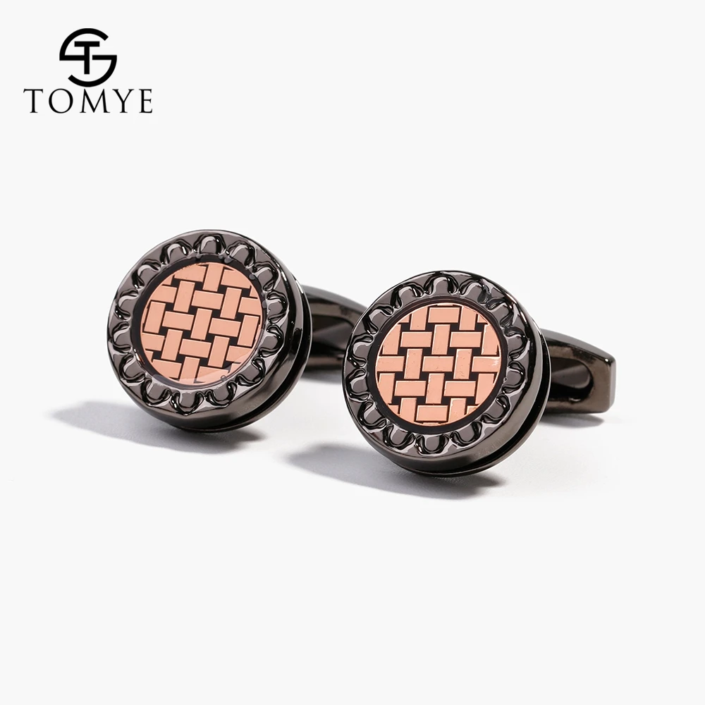 XK19S139 TOMYE мужские запонки высокого качества круглые тканые рукава Кнопка бизнес запонки для подарка XK19S139 - Окраска металла: XK19S139