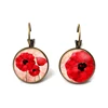 big Red flower Pendant earring cabochon poppies simple earrings poppies Jewelry Dome Round Handmade Women's Colorful ► Photo 3/6