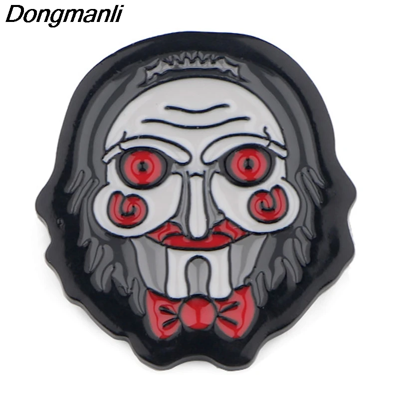 P3997 Dongmanli фильм ювелирные изделия пилы маска марионетки металлическая Глянцевая шпильки и броши крутой Нагрудный значок подарки