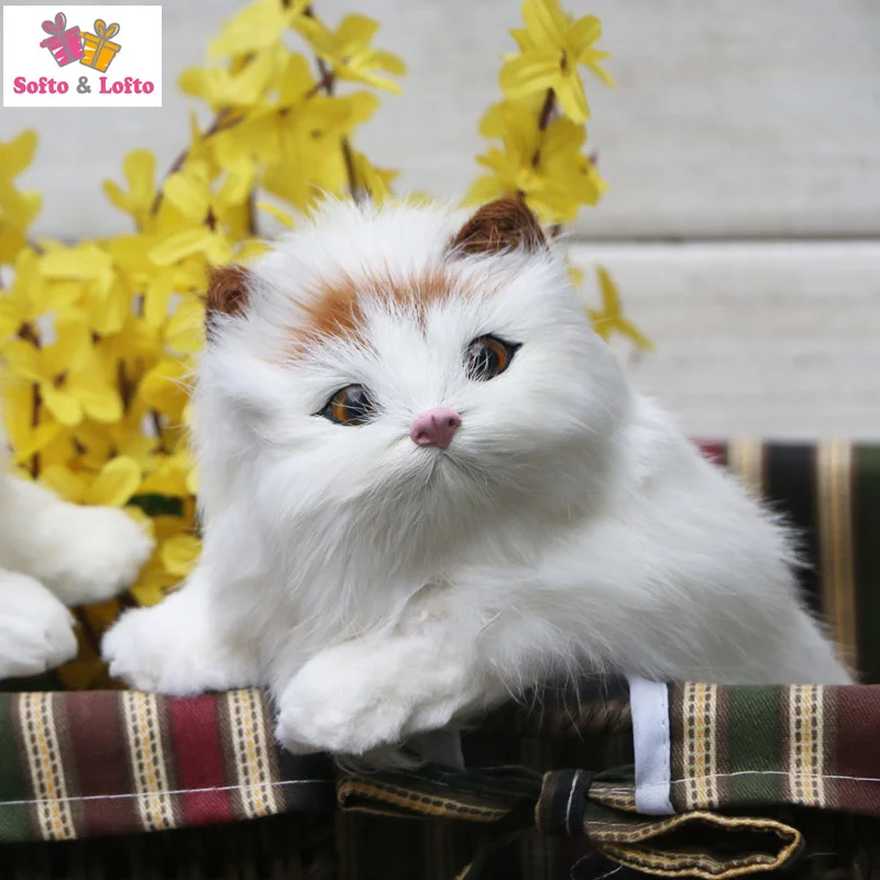 real fur cat white kat 7
