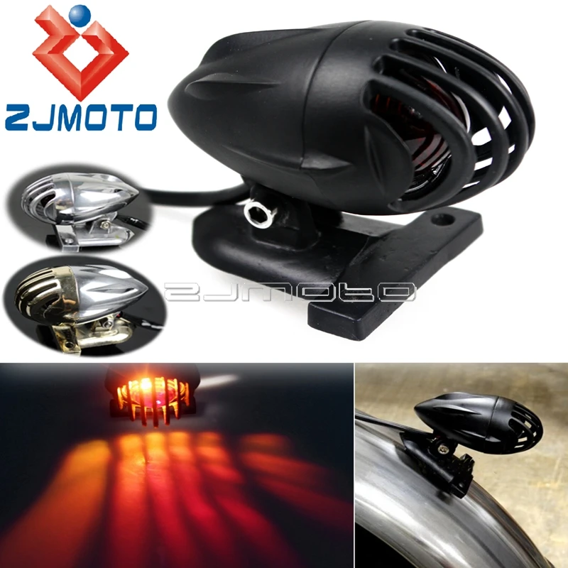 Vintage Style Motorcycle 12V Grille Rear Tail Brake Stop Light Lamp Custom For Harley Cafe Racer Bobber Chopper Softail |