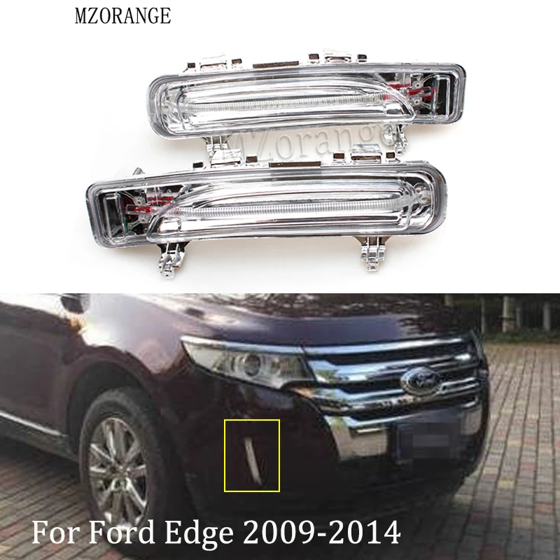 

MZORANGE 2Pcs/set Waterproof LED DRL Daytime Running Lights For Ford Edge 2009-2014 Car Styling With Turning Signal Lamps