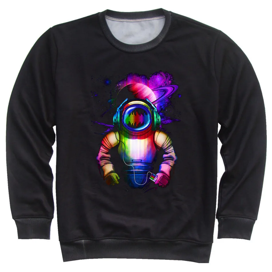 Spring Children 3D Hoodies Kids Colorful Space Galaxy Panda Astronaut Listen Music Printed Sweatshirts Boys Girls Pullovers