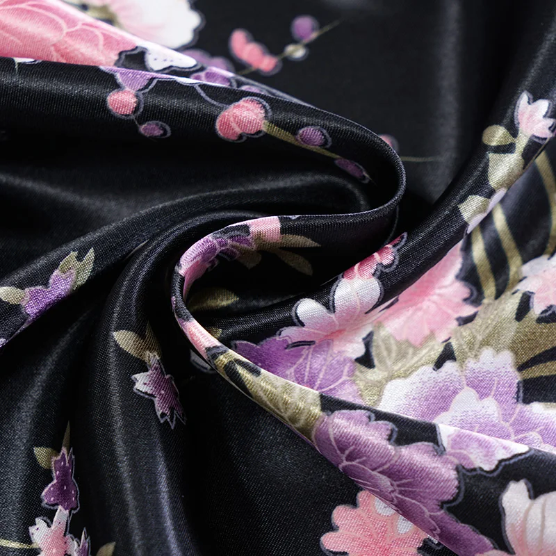 Винтажная атласная ткань с цветочным рисунком, атласная ткань для шитья женщин, cheongsam или пижамы 100*150 см/шт M87