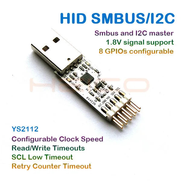 USB к iec/IIC SMBUS главный преобразователь АЦП/декодер/Программа USB конвертер адаптер 3,3 В 1,8 в