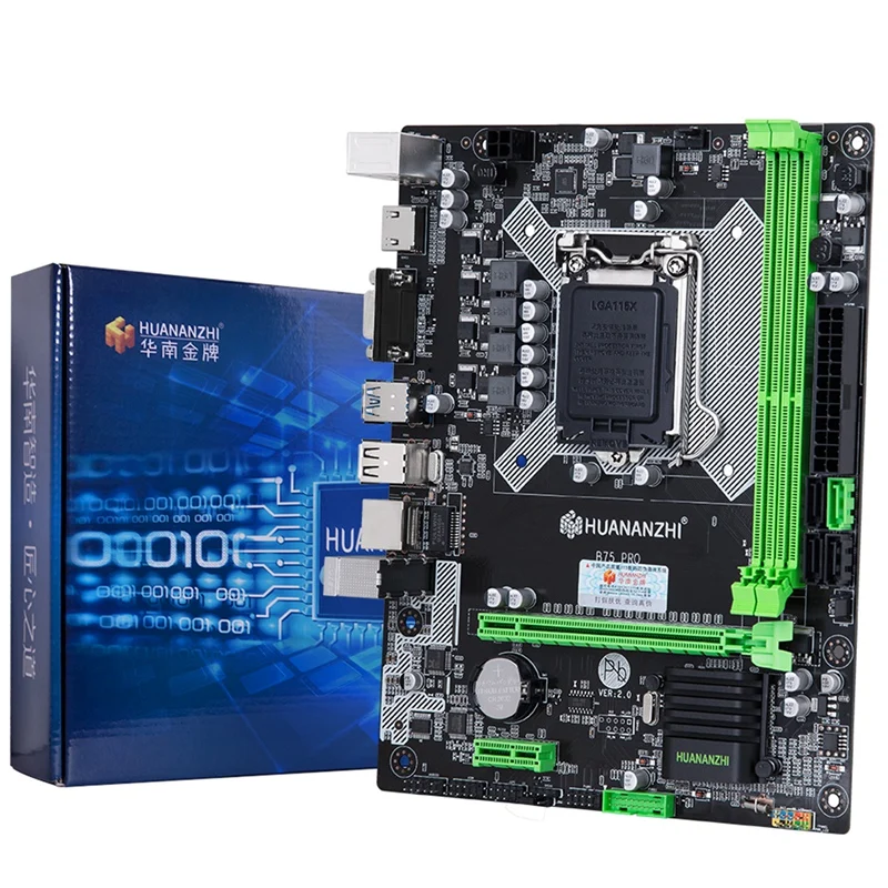 HUANANZHI B75 PRO Материнская плата B75 для Intel LGA 1155 3 I5 I7 E3 DDR3 1333/1600 МГц 16 Гб SATA3.0 USB3.0 VGA HDMI M-ATX