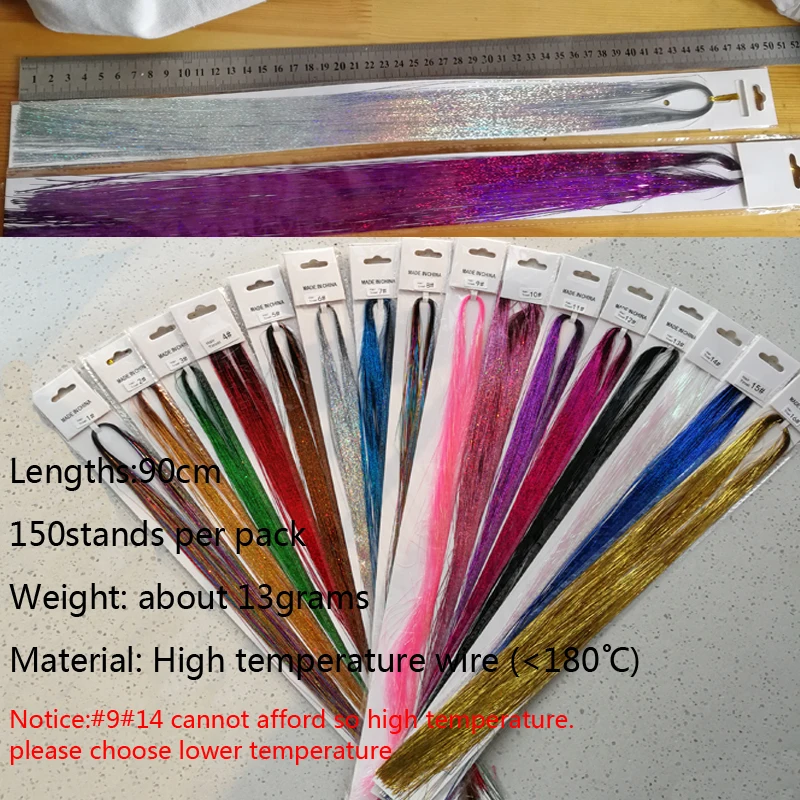 Hair Tinsel Extensions Holographic Glitter Fairy Hair Tinsel For Halloween Christmas New Year Cosplay Party 1PC 21 Colors 5