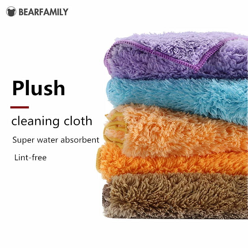 3/4PCS Plush Microfiber cloth household cleaning cloth better than ...