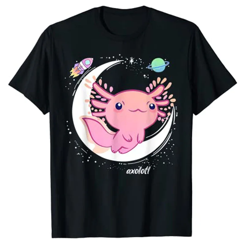 Космическая Axolotl Kawaii рубашка Pastel Goth | Японское аниме футболка с персонажами из