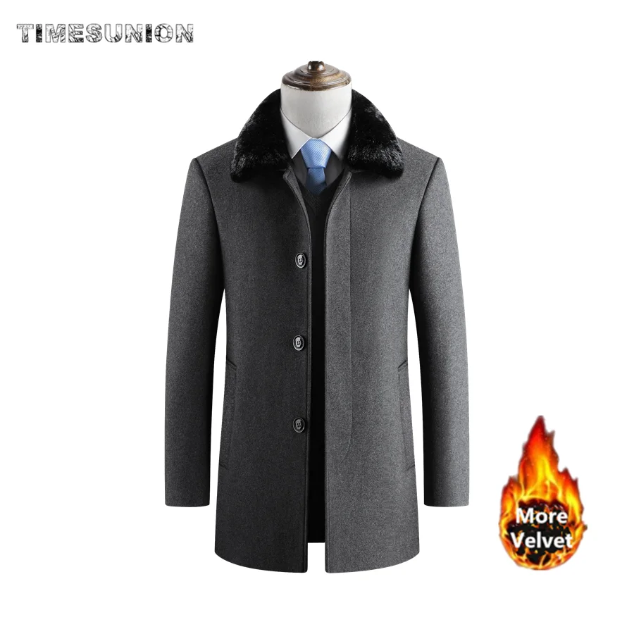 

Casaco Masculino Abrigo Winter Coat Men Wool Coats Thicken Men Woolen Coat Warm Overcoat Fur Collar Jackets Plus Size M-4XL