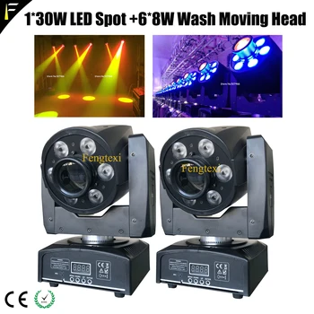 

2units Compact Mini Beam Light 30w LED Moving Head Multifunction Wash Washer+Spot Spotlight with Parts DMX512 Cables Free Ship