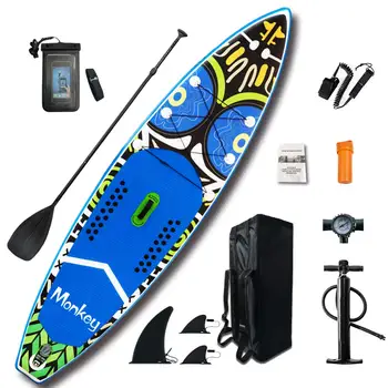

FunWater 11' Inflatable SUP Stand Up Paddle Board with Accessories Carry Bag Bottom Fins for Paddling Surf Control Non-Slip Deck