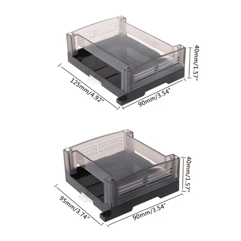 1pc Transparent Plastic Industrial Control Box Panel Enclosure Case Din Rail Project font b Electronic b