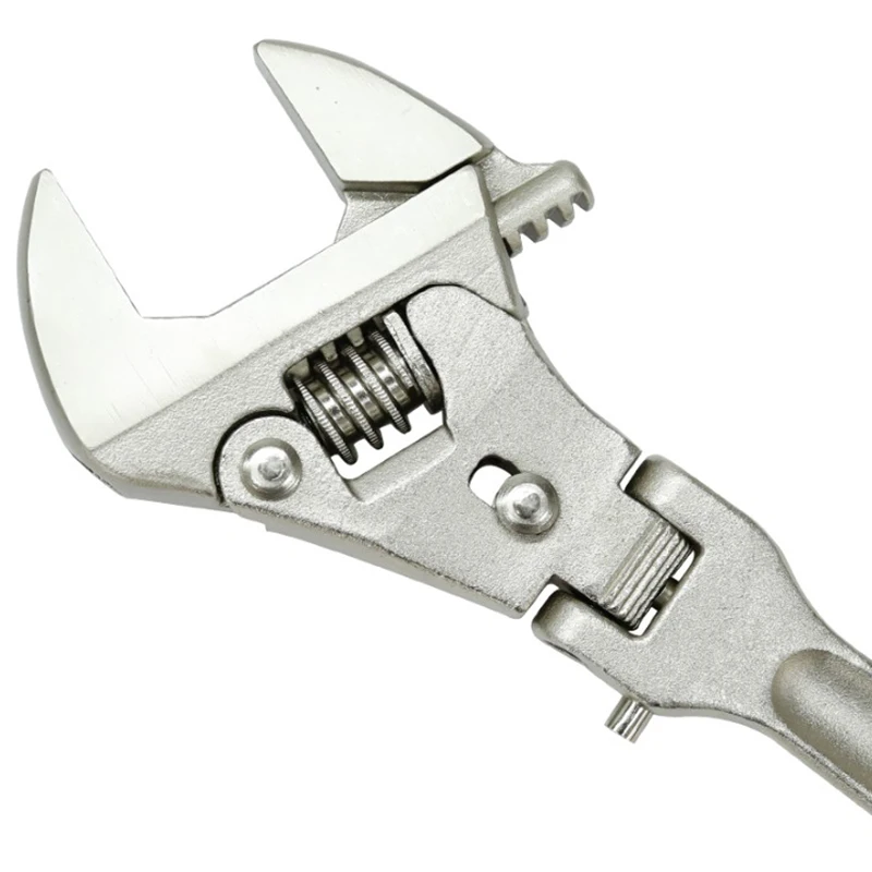 1Piece 10 Inch Adjustable Wrench Folding Handle Dual-Purpose Pipe Wrench Ratchet Spanner Key Hand Tool Multi Tool