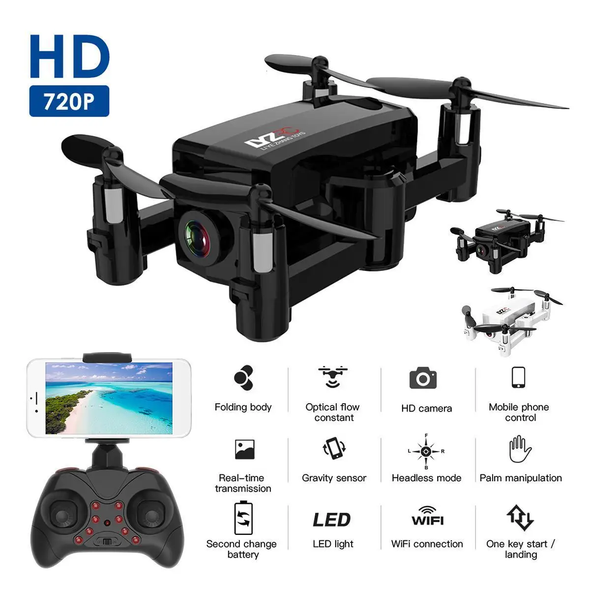 Мини складной Радиоуправляемый Дрон HD камера Квадрокоптер L102 WiFi FPV Smart следующий складной карманный Дрон RC Дрон батарея