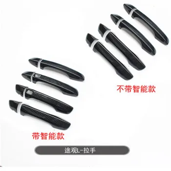 

ABS Carbon fiber car Door handle Protective covering Cover Trim Door Handle for 2017-2019 Volkswagen Tiguan L Car styling